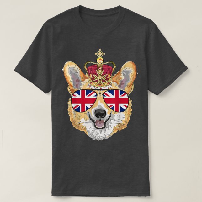 T-shirt Drapeau du Royaume-Uni Gallois Royal Corgi Royaume (Design devant)