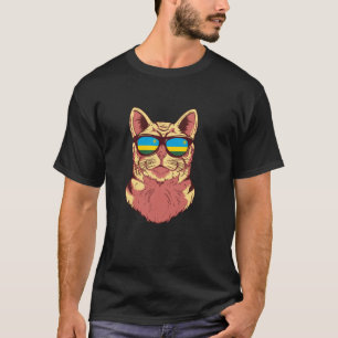 T-shirt Drapeau du Rwanda Chat rwandais Lunettes de soleil
