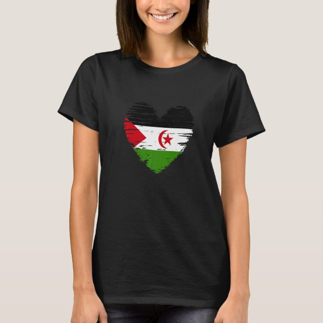 T-shirt Drapeau du Sahara Occidental Drapeau de la Croix d (Devant)