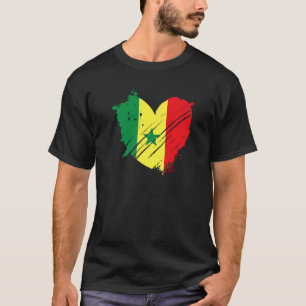 T-shirt Drapeau du Sénégal J'aime le Sénégal est dans mon