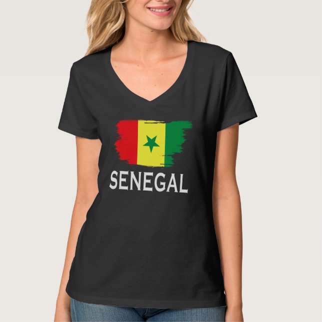 T-shirt Drapeau du Sénégal pour hommes femmes enfants (Devant)