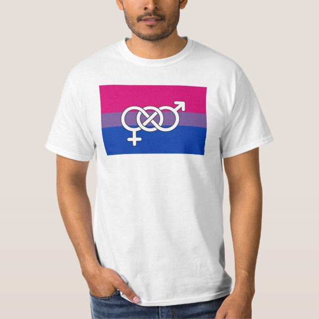 T-shirt Drapeau du symbole de la fierté bisexuelle (Devant)