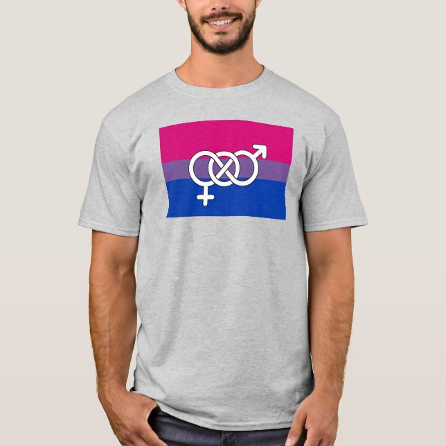 T-shirt Drapeau du symbole de la fierté bisexuelle (Devant)