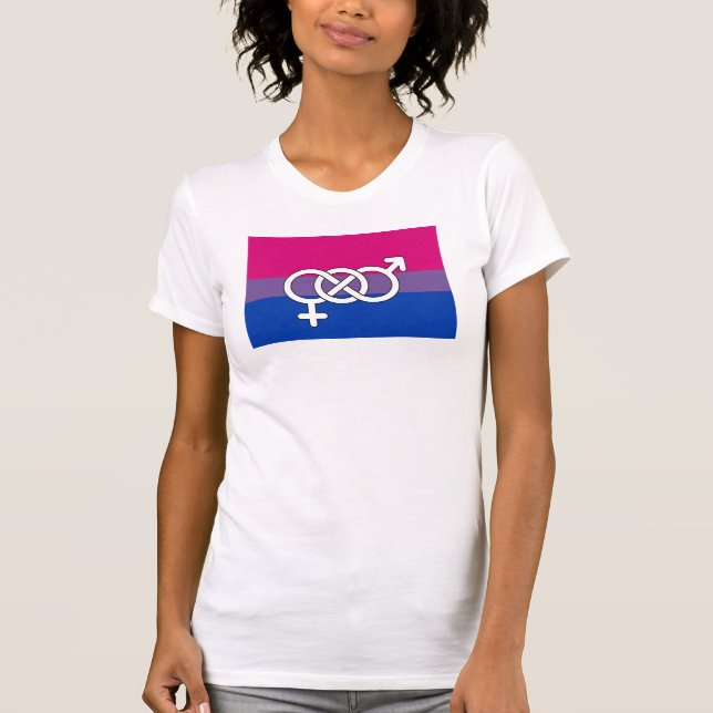 T-shirt Drapeau du symbole de la fierté bisexuelle (Devant)