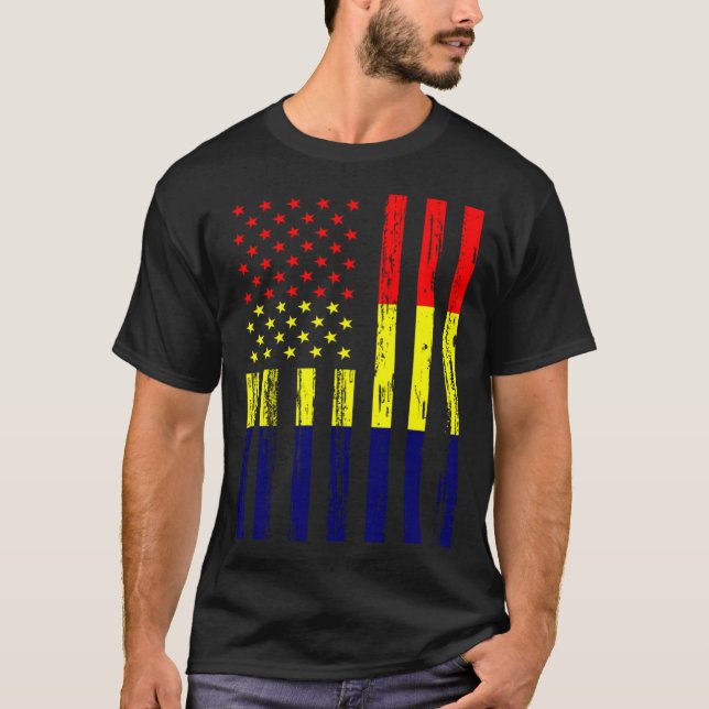 T-shirt Drapeau du Tchad Amérique États-Unis C'est dans mo (Devant)