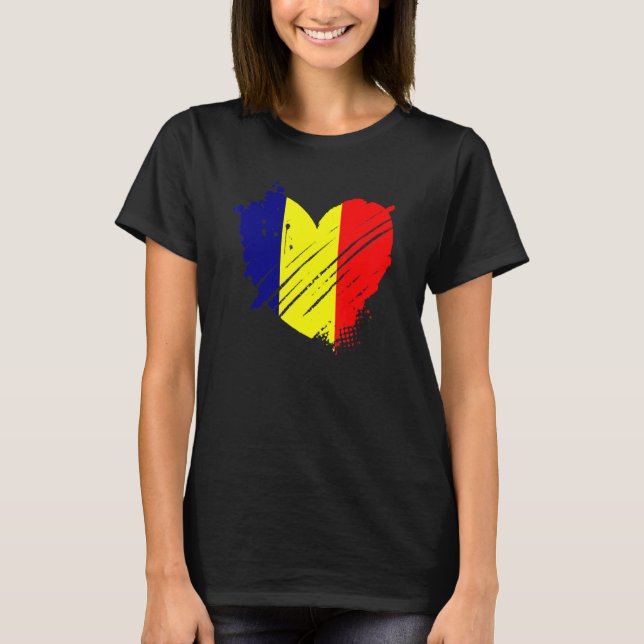 T-shirt Drapeau du Tchad J'aime le Tchad C'est Dans Mon Ad (Devant)
