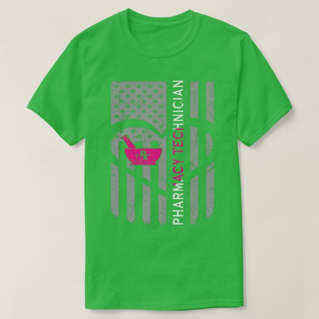 T-shirt Drapeau du technicien en pharmacie (Design devant)