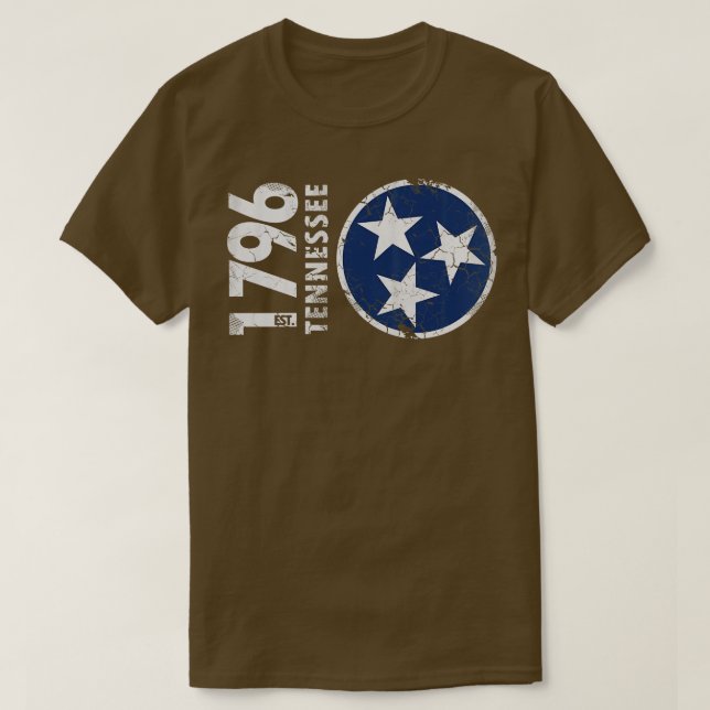 T-shirt Drapeau du Tennessee 1776 - Fade rétro (Design devant)