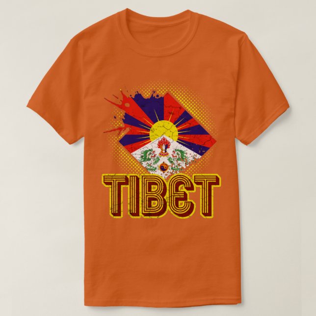 T-shirt Drapeau du Tibet (Design devant)