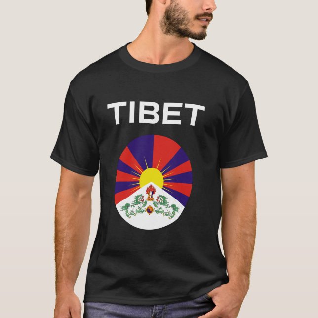 T-shirt Drapeau du Tibet Moderne (Devant)