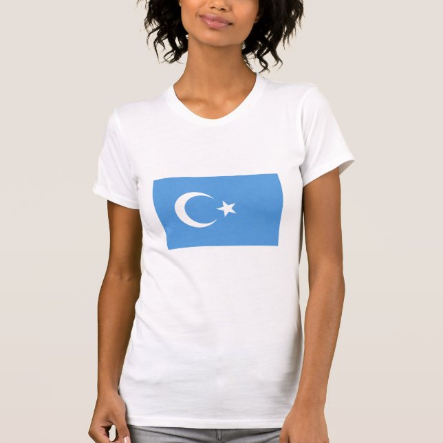 T-shirt Drapeau du Turkestan oriental Ouyghur (Devant)