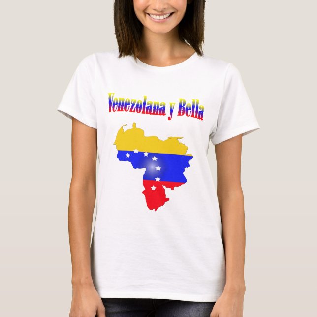 T-shirt Drapeau du Venezuela typographie tricolore (Devant)