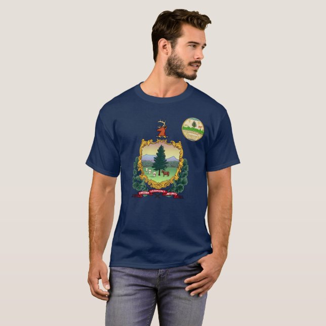 T-shirt Drapeau du Vermont (Devant entier)