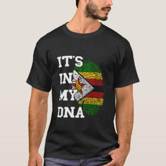 T-shirt Drapeau du Zimbabwe C'est dans mon empreinte digit