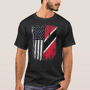 T-shirt Drapeau Duel Trinité-et-Tobago et duel américain c