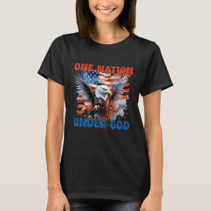 T-shirt Drapeau d'une nation sous Dieu 4 juillet Fête patr