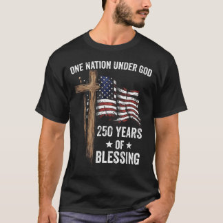T-shirt Drapeau d'une nation sous Dieu 4 juillet patriotiq