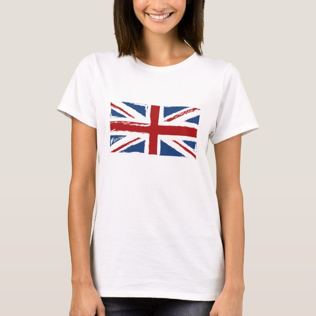 T-shirt Drapeau d'Union Jack dans les griffonnages (Devant)