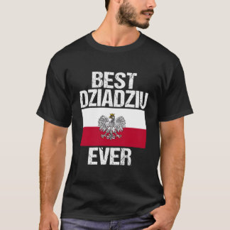 T-shirt Drapeau Dziadziu Jamais Grand-Père Polonais Pour L