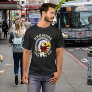 T-shirt Drapeau Eagle Emblem USA   Grandpa DD 214 Noir
