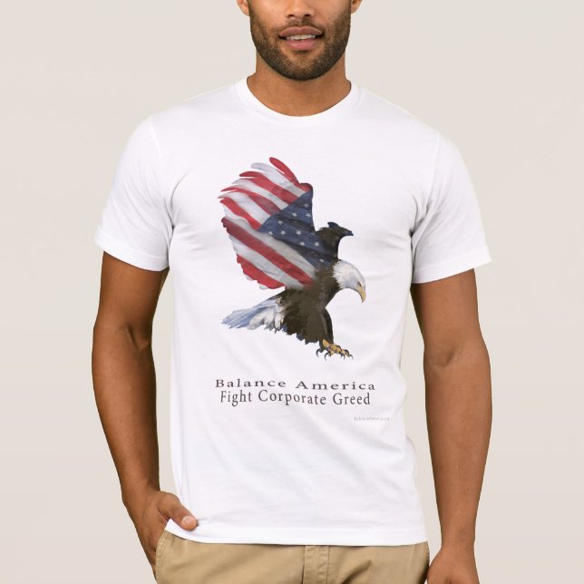 T-shirt Drapeau Eagle lutte contre la cupidité des entrepr (Devant)