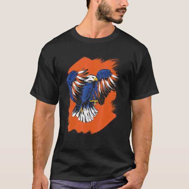 T-shirt Drapeau Eagle Usa 4 juillet Pour Patriotique (Devant)