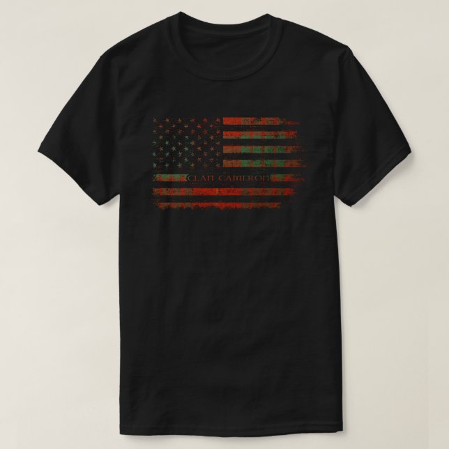 T-shirt Drapeau écossais Clan Cameron Drapeau américain ki (Design devant)