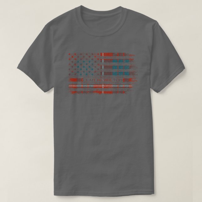 T-shirt Drapeau écossais Clan Hamilton Drapeau américain k (Design devant)