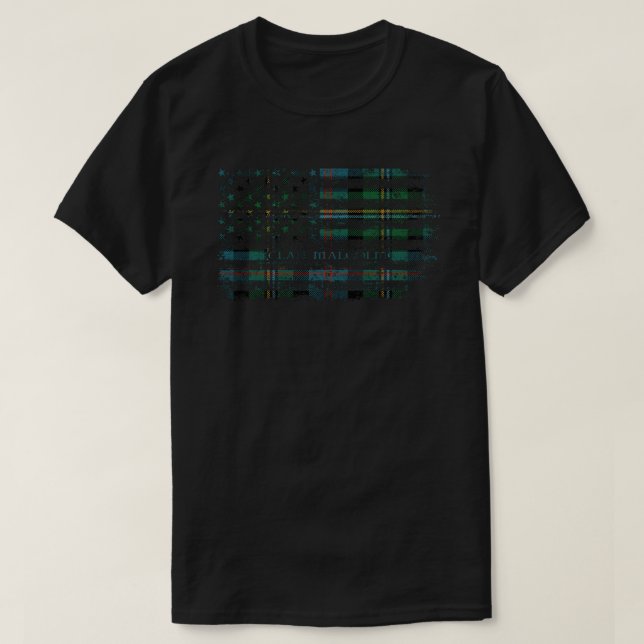 T-shirt Drapeau écossais Clan Malcolm Drapeau américain ki (Design devant)