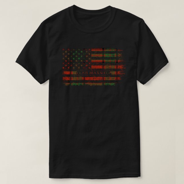 T-shirt Drapeau écossais Clan Maxwell Drapeau américain ki (Design devant)