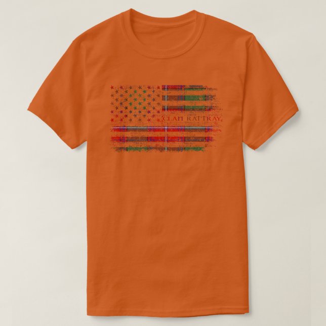 T-shirt Drapeau écossais Clan Rattray Drapeau américain ki (Design devant)