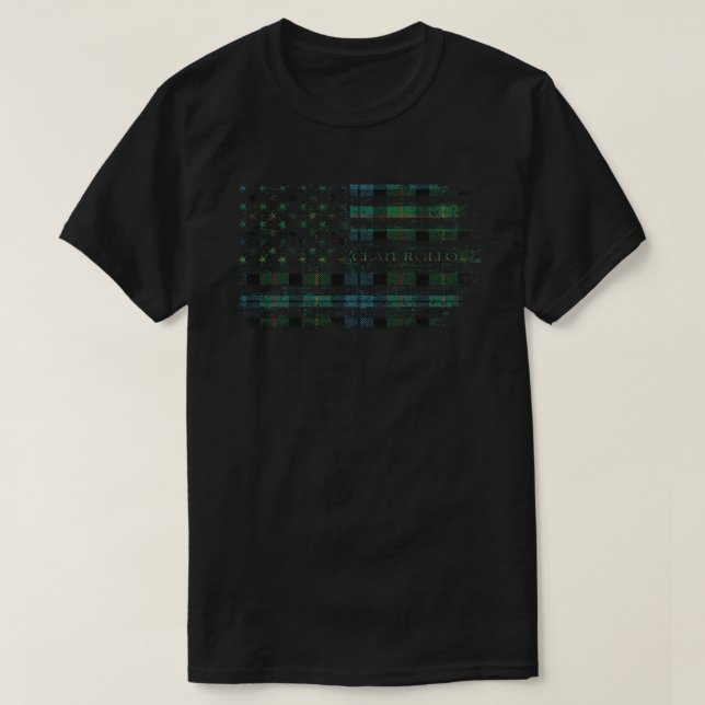 T-shirt Drapeau écossais Clan Rollo Drapeau américain kilt (Design devant)