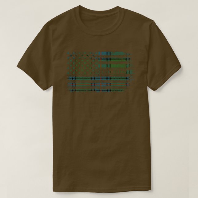 T-shirt Drapeau écossais Clan Shaw Drapeau américain kilt  (Design devant)
