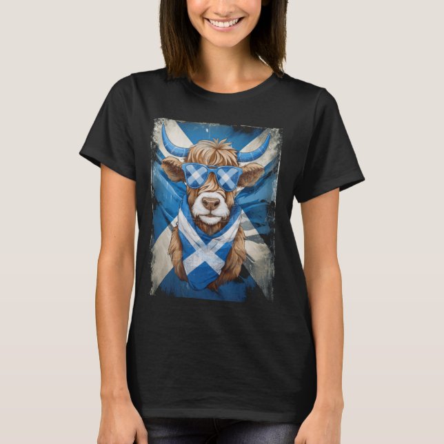 T-shirt Drapeau écossais de la vache écossaise (Devant)