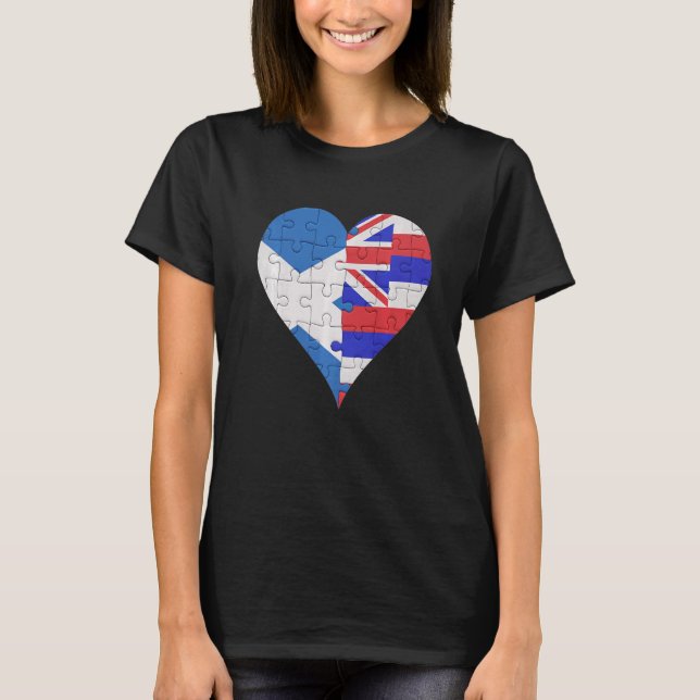 T-shirt Drapeau écossais hawaïen Coeur (Devant)
