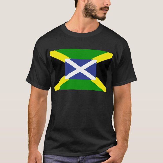T-shirt Drapeau écossais jamaïcain - Jamaïque - Ecosse (Devant)