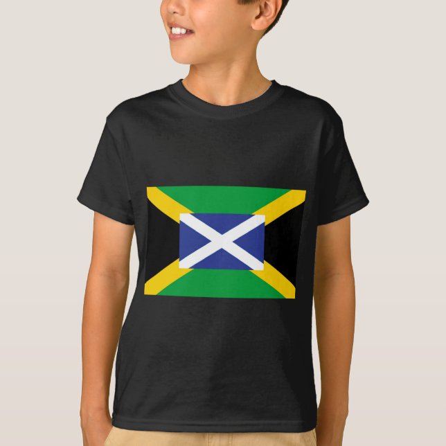 T-shirt Drapeau écossais jamaïcain - Jamaïque - Ecosse (Devant)
