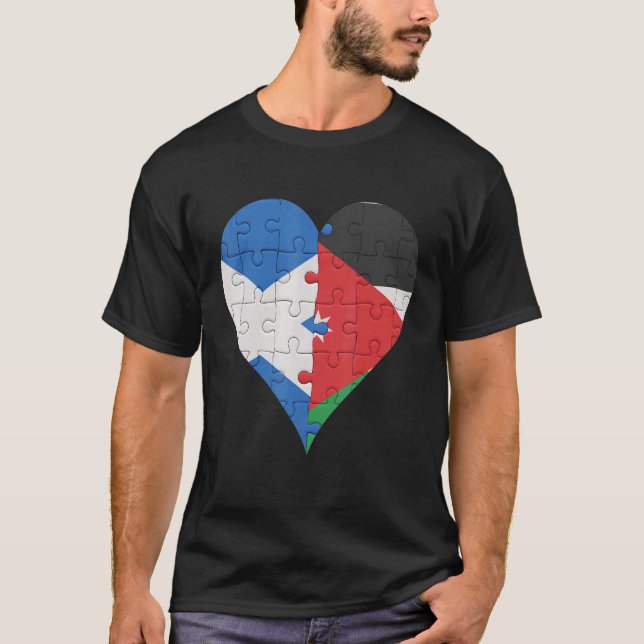T-shirt Drapeau écossais jordanien Coeur (Devant)