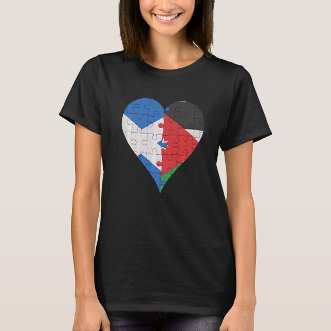 T-shirt Drapeau écossais jordanien Coeur (Devant)