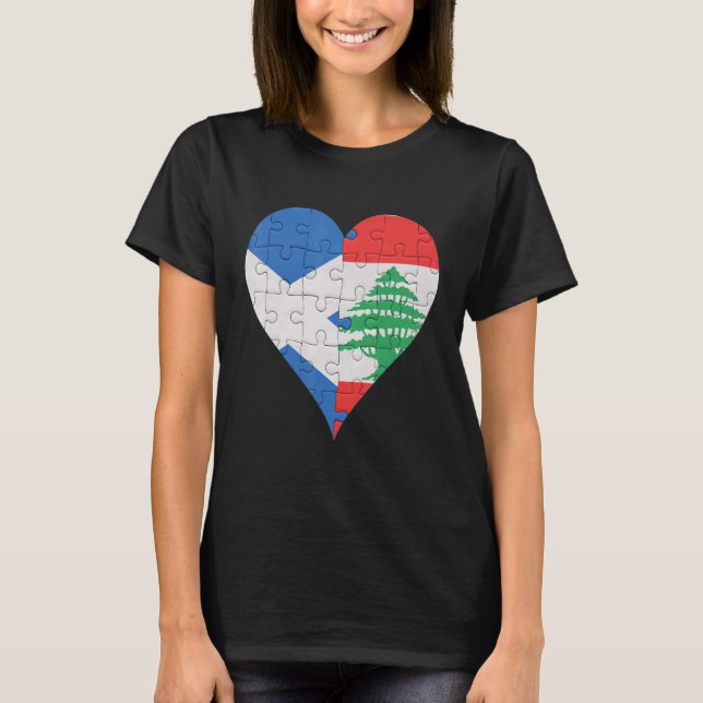 T-shirt Drapeau écossais libanais Cœur (Devant)