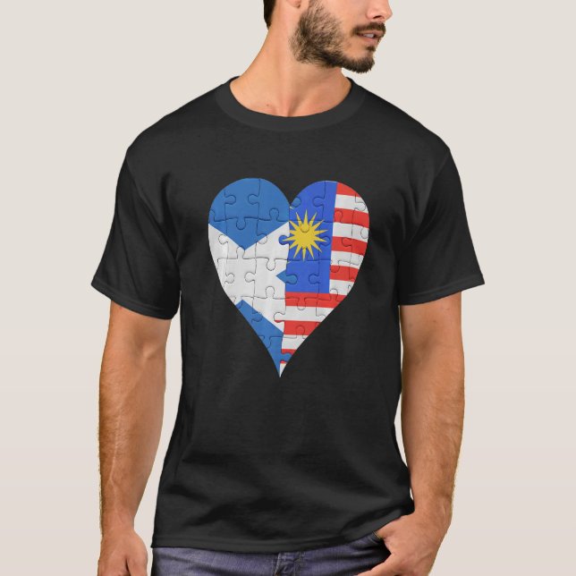 T-shirt Drapeau écossais malaisien Heart (Devant)