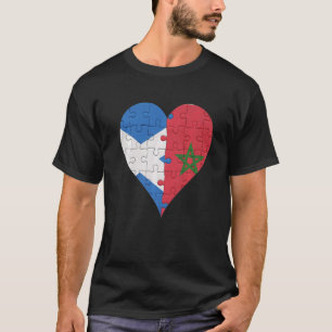 T-shirt Drapeau écossais marocain Coeur