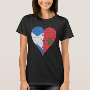 T-shirt Drapeau écossais marocain Coeur
