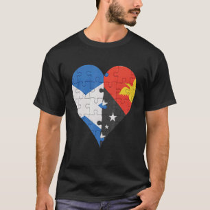 T-shirt Drapeau écossais Papouasie-Nouvelle-Guinée Coeur