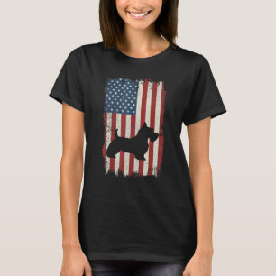 T-shirt Drapeau écossais Terrier américain Chien Chien Chi