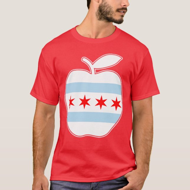 T-shirt Drapeau Ed Apple des enseignants de Chicago (Devant)