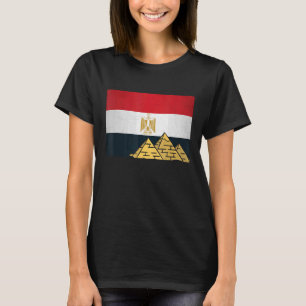 T-shirt Drapeau Égyptien Avec Les Pyramides Gizeh Egyptolo