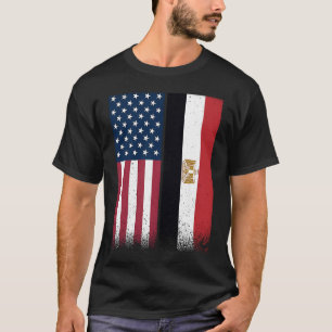 T-shirt Drapeau égyptien  Drapeaux des États-Unis et d'Égy