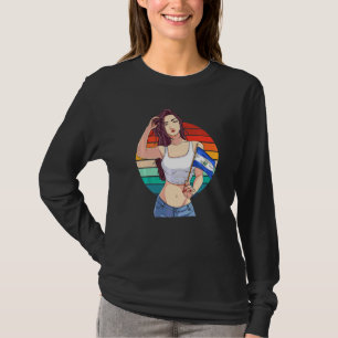 T-shirt Drapeau El Salvador Fierté Salvadorienne Fille Lat
