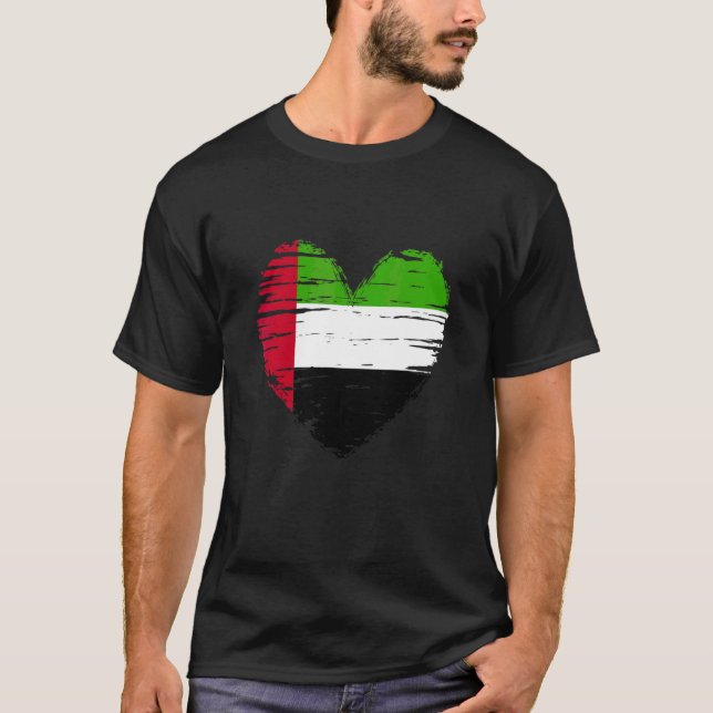 T-shirt Drapeau émirati du coeur des Émirats arabes unis (Devant)